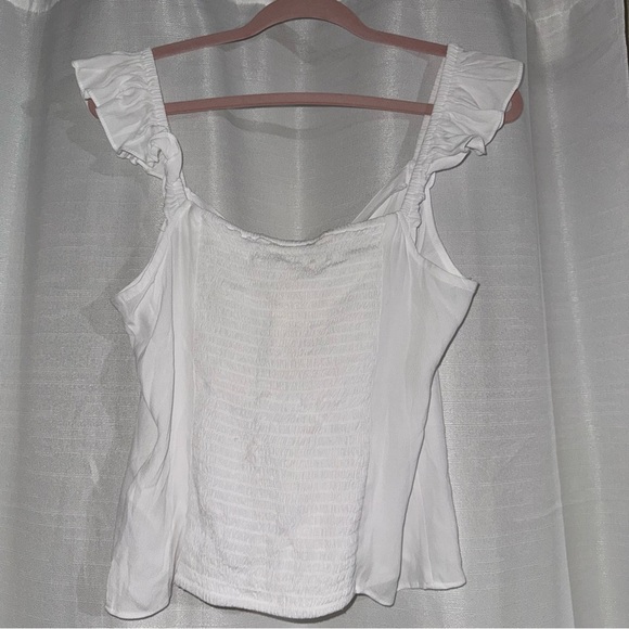 H&M White Button-Front Ruffle Strap Top - Picture 2 of 8